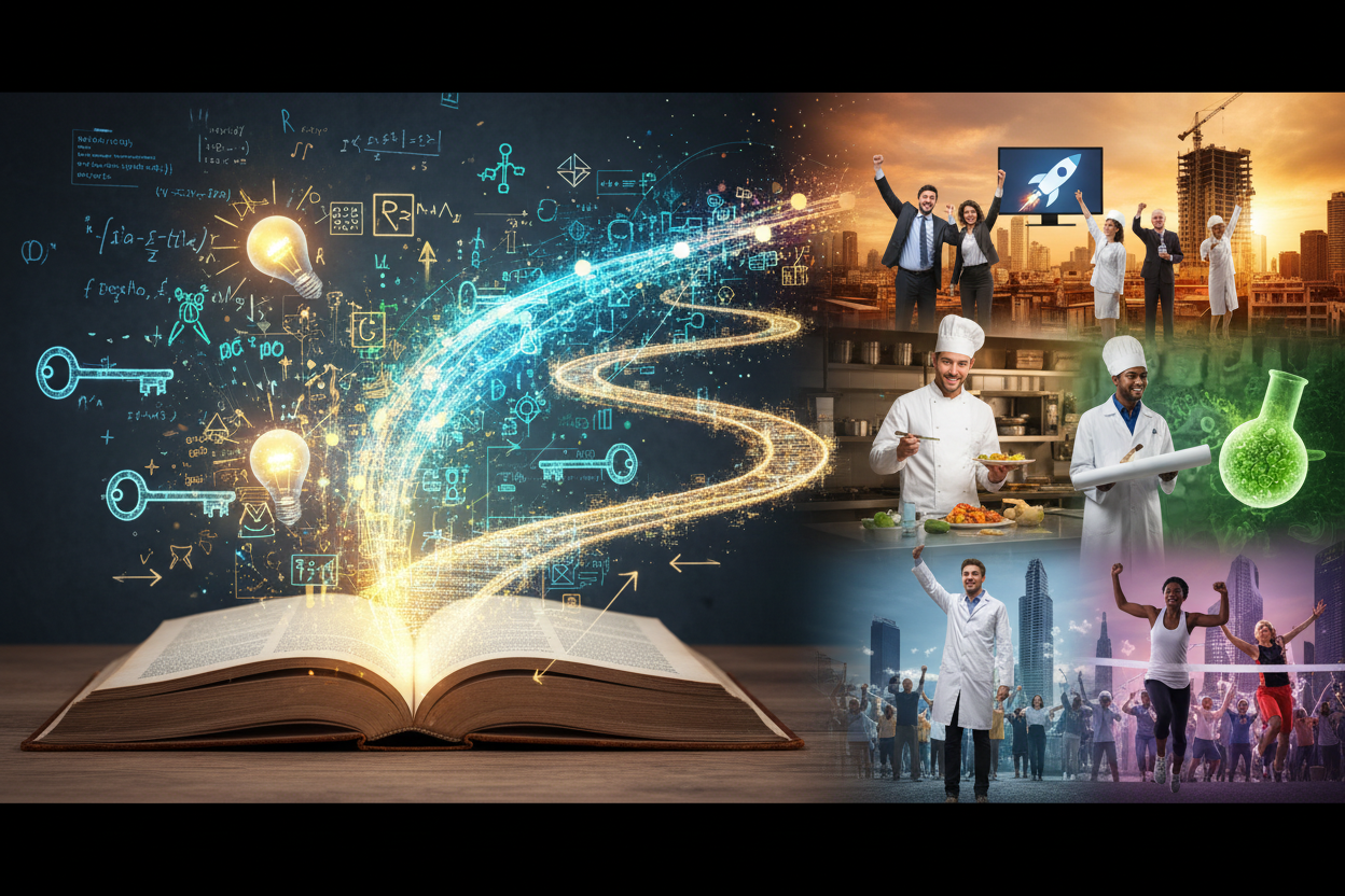 quiero una imagen que permita transmitir lo que mi nuevo producto DeepBook puede ofrecer lo cual es: Libros decodificados para aplicar en la vida real